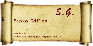 Sipka Géza névjegykártya