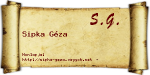 Sipka Géza névjegykártya
